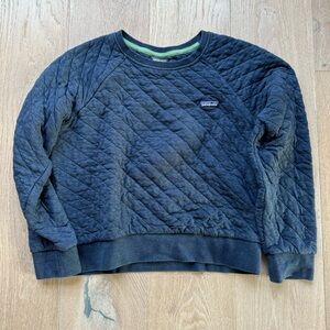 Patagonia Quilted Organic Cotton Crewneck Size M Blue
